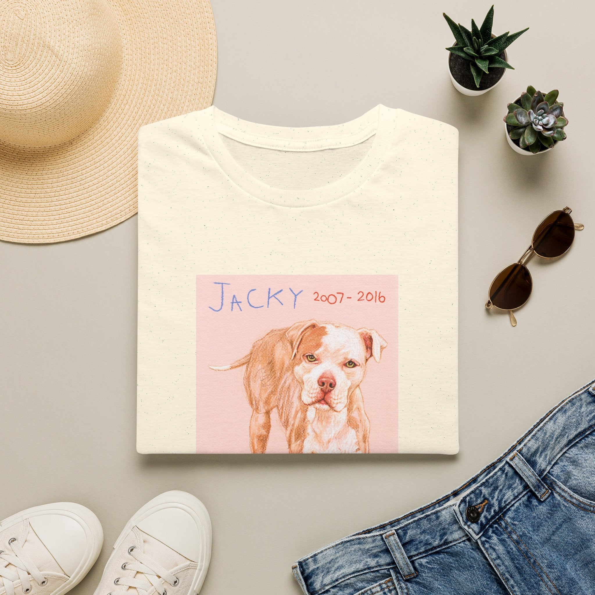 Jacky memorial dog portrait T-Shirt