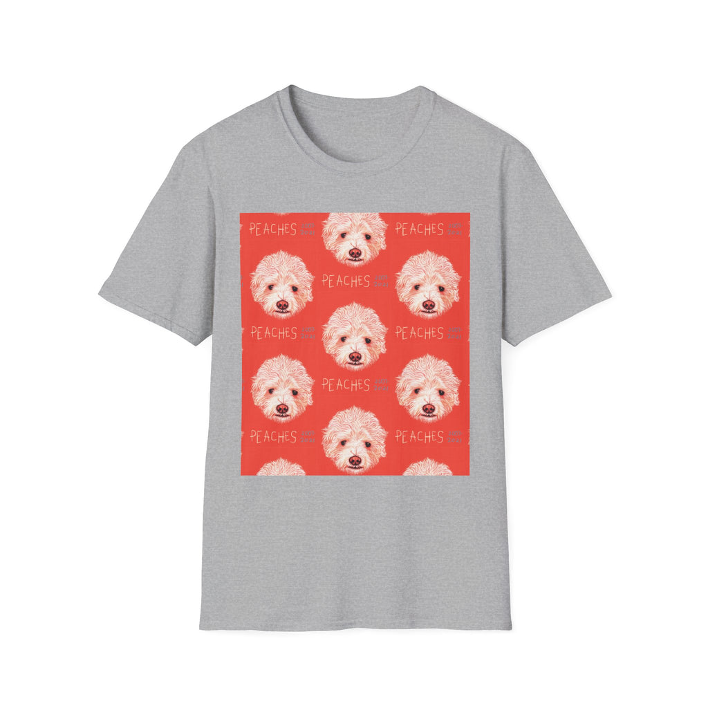 Multi-Peaches memorial dog portrait T-Shirt