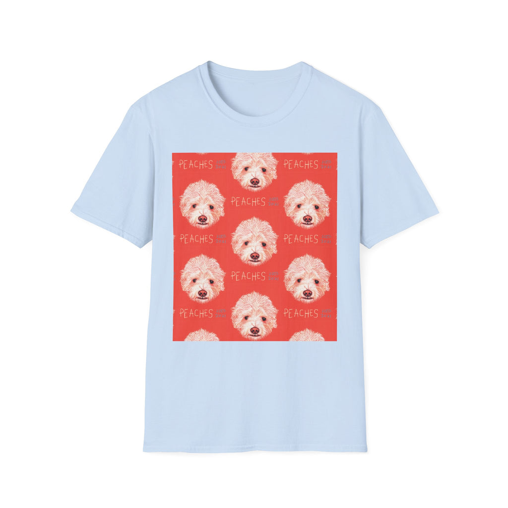 Multi-Peaches memorial dog portrait T-Shirt