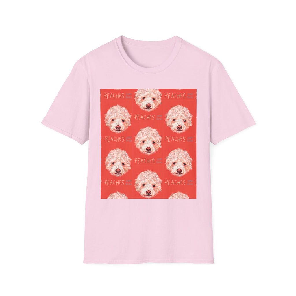Multi-Peaches memorial dog portrait T-Shirt