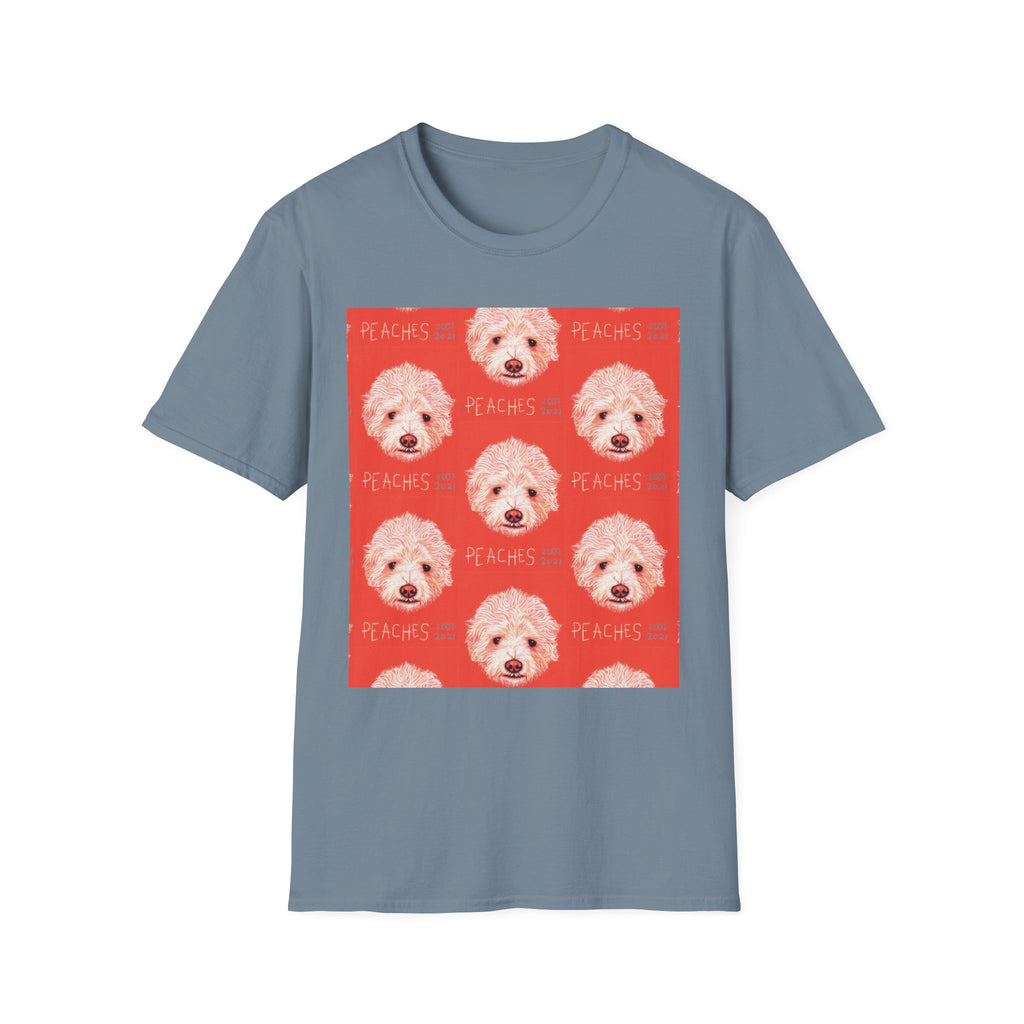Multi-Peaches memorial dog portrait T-Shirt