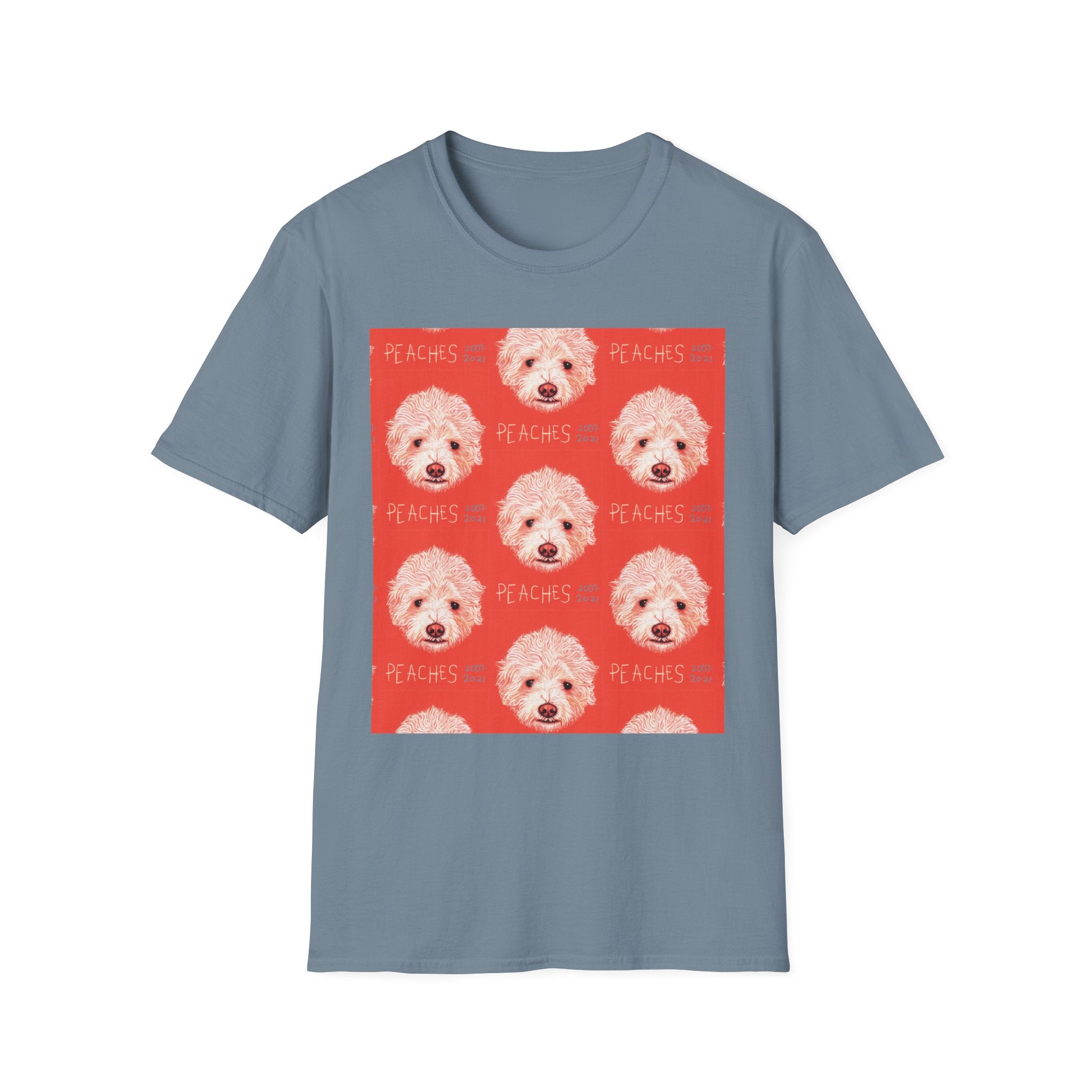 Multi-Peaches memorial dog portrait T-Shirt