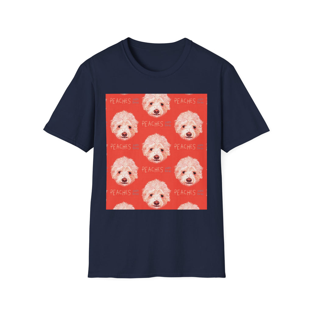 Multi-Peaches memorial dog portrait T-Shirt