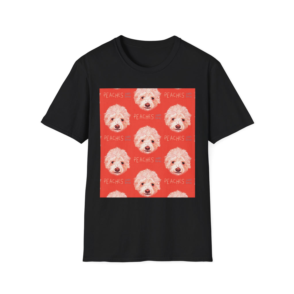 Multi-Peaches memorial dog portrait T-Shirt