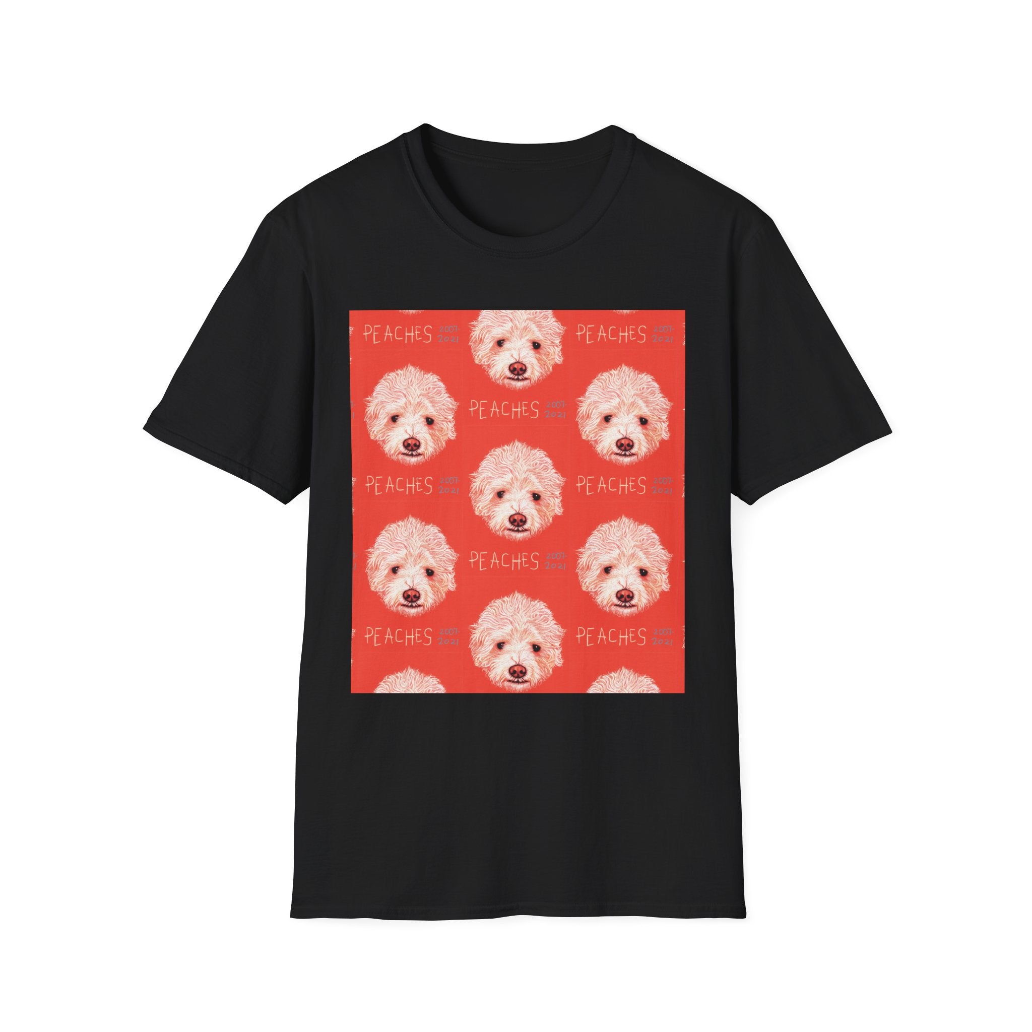 Multi-Peaches memorial dog portrait T-Shirt