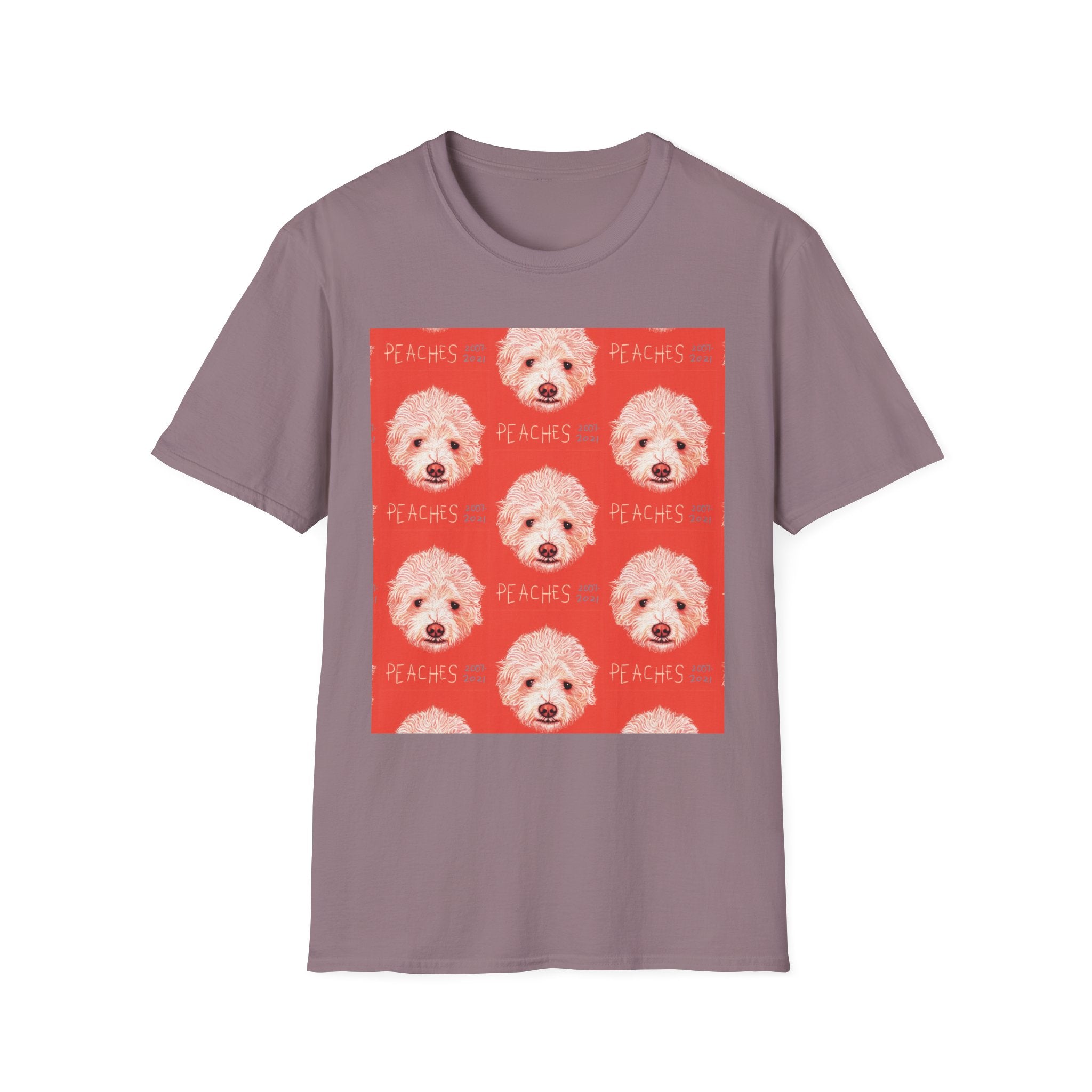Multi-Peaches memorial dog portrait T-Shirt