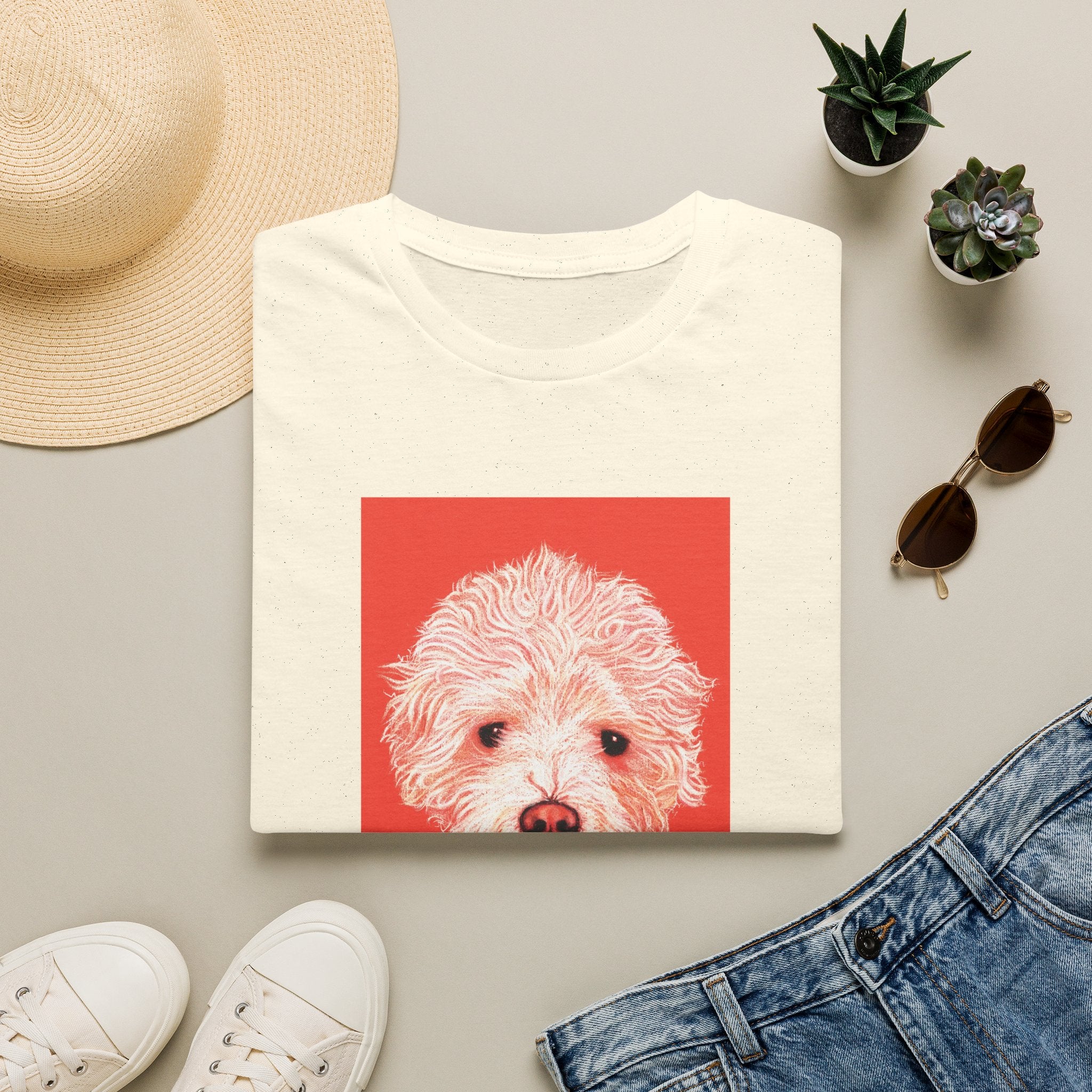 Peaches memorial dog portrait T-Shirt