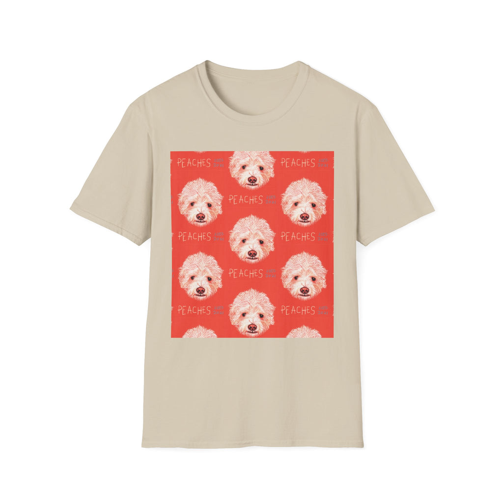 Multi-Peaches memorial dog portrait T-Shirt