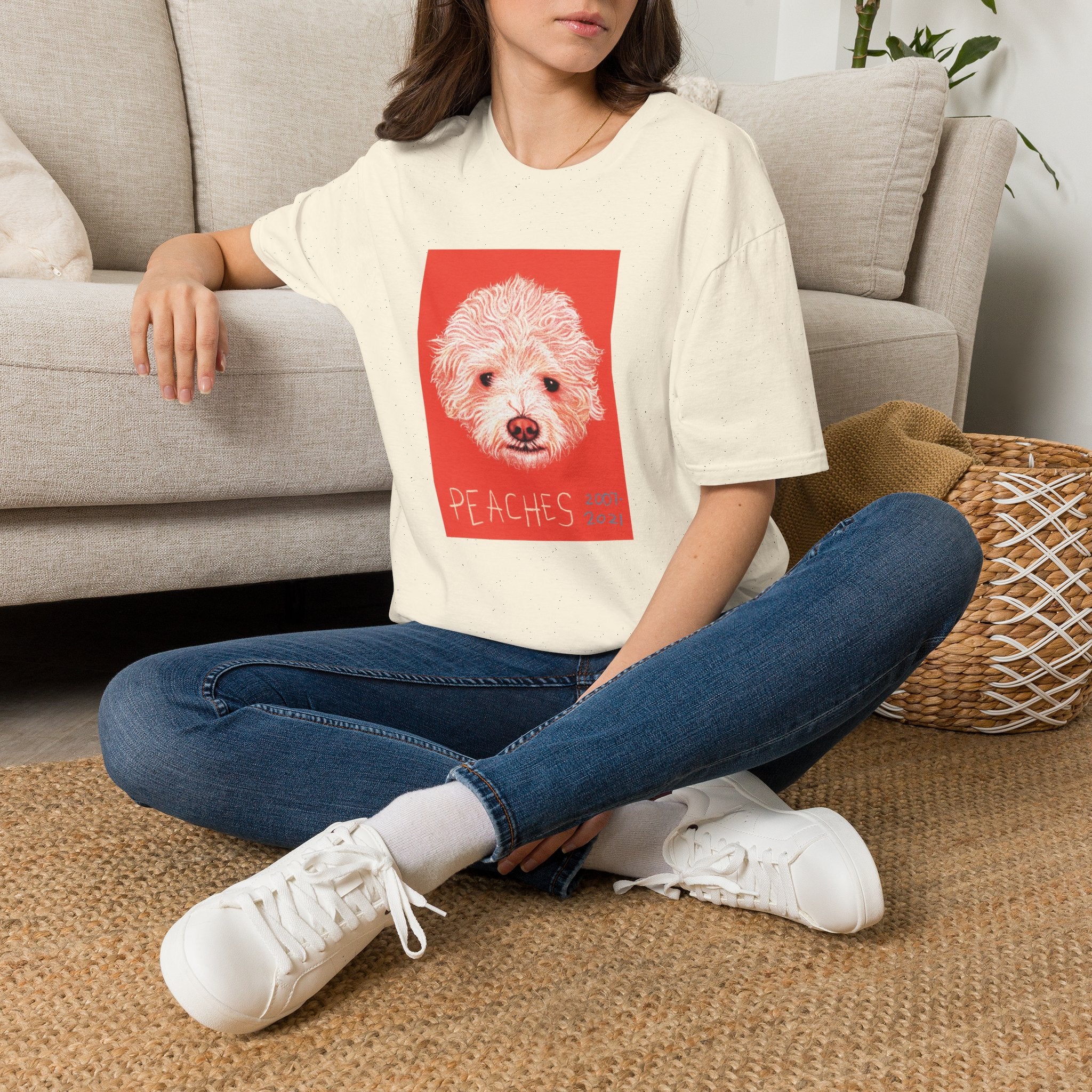 Peaches memorial dog portrait T-Shirt