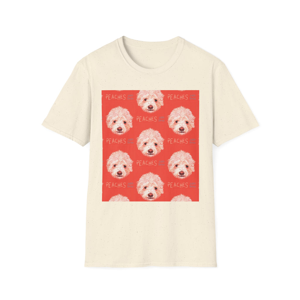 Multi-Peaches memorial dog portrait T-Shirt