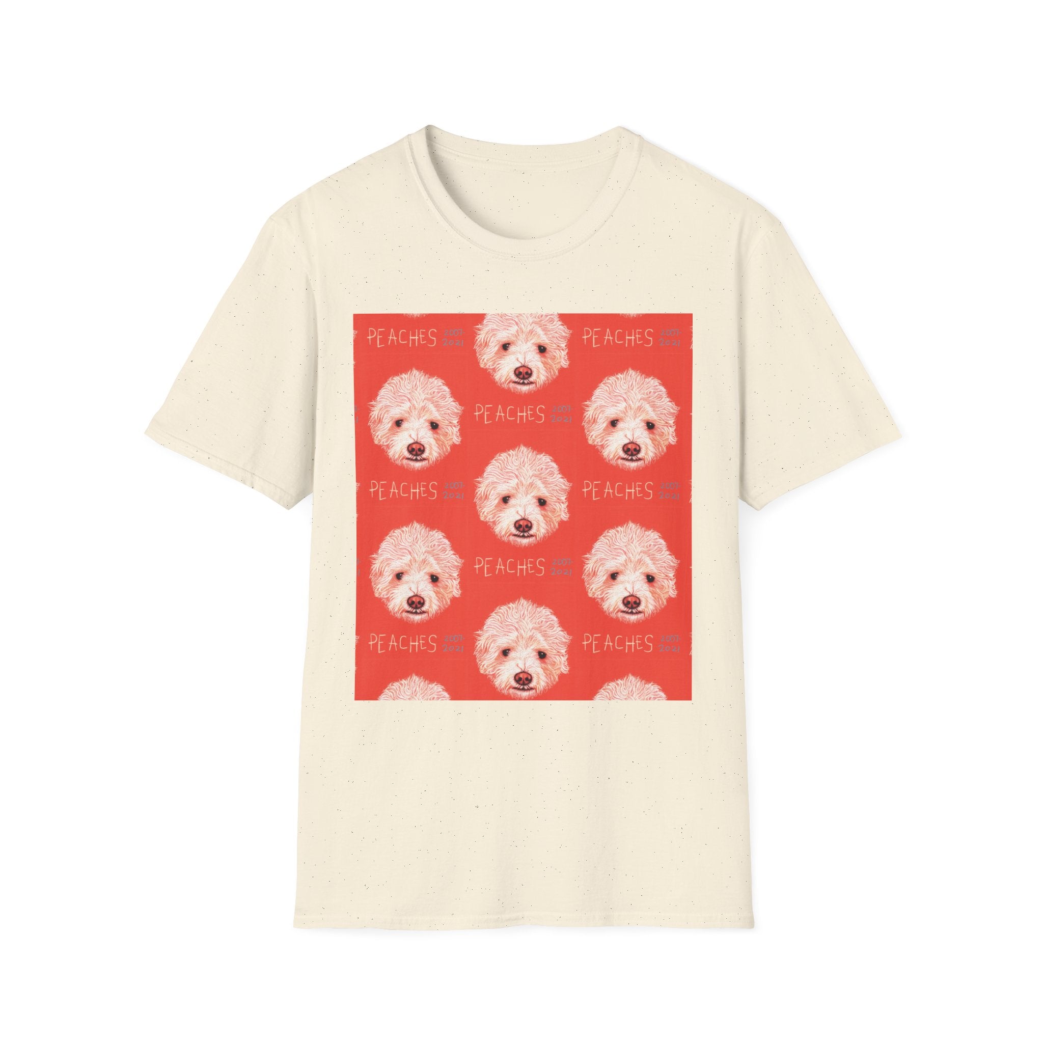 Multi-Peaches memorial dog portrait T-Shirt